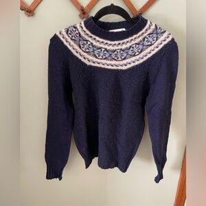 Vintage Handknit Wool Fair Isle Sweater